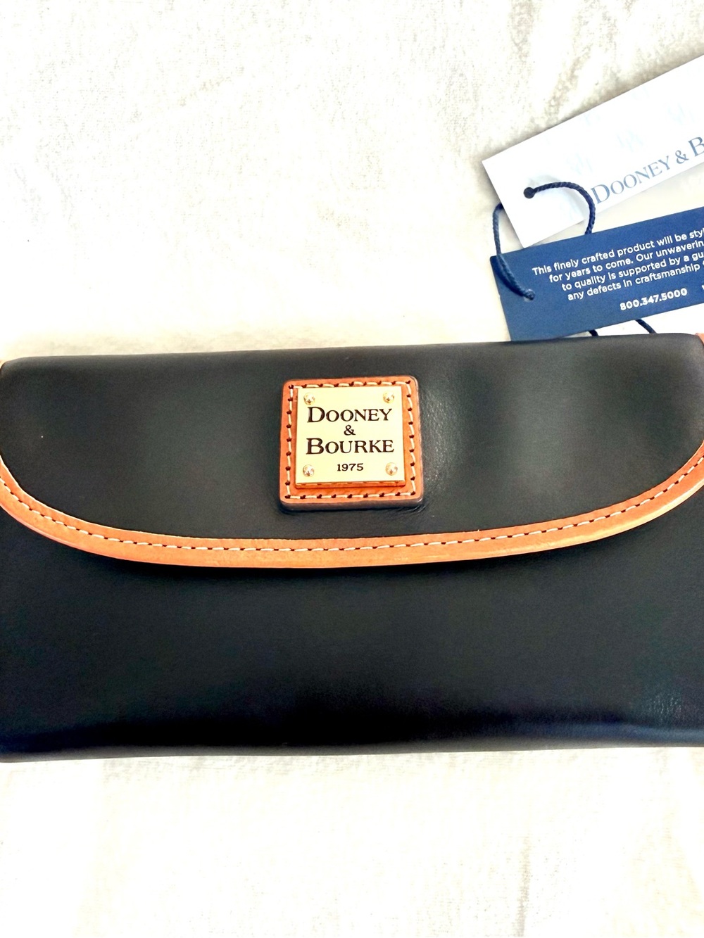 Dooney & Bourke Black and Tan Leather Wallet